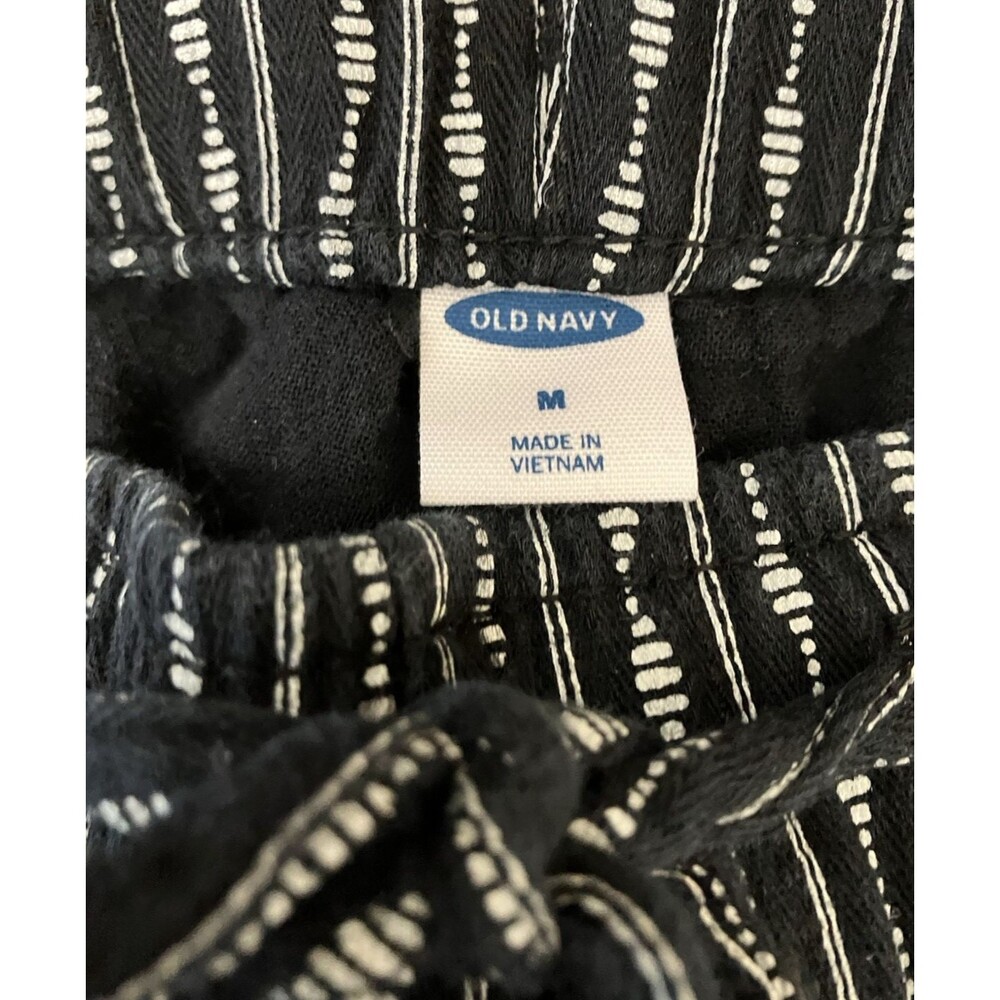 Old Navy Ankle Pants Women Black White Print Boho Size M - Picture 2 of 7